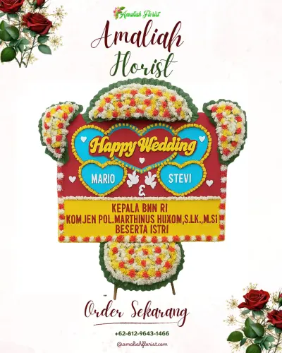 Karangan Papan Bunga Pernikahan di Kalijoso